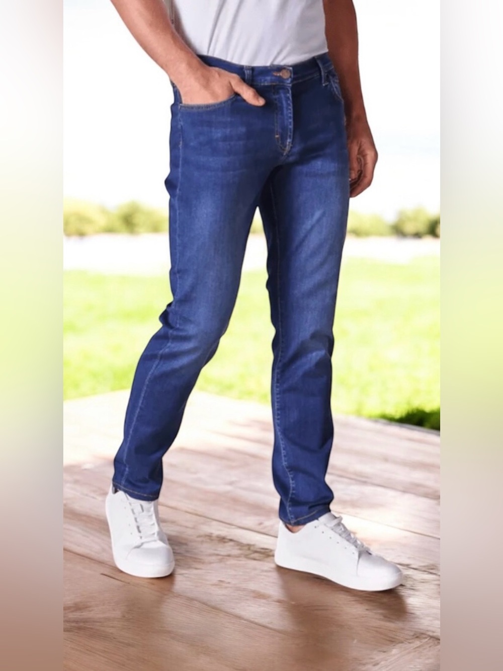 Rye 51 Slim Straight Leg Fit 4-Way Stretch Hughes Wash Denim Men’s Size 33 Jeans